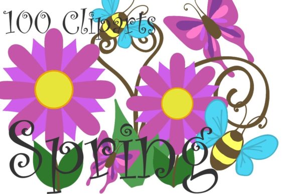 100 Spring Floral Clipart SVG PNG Set