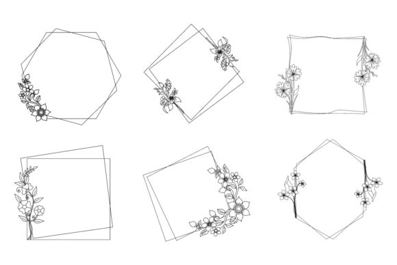 6 Double Floral Frame SVG