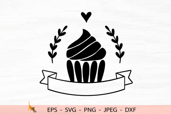 Bakery Logo Ribbon Svg Floral Cupceke