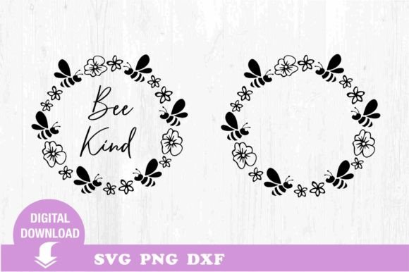 Bee SVG. Wreath SVG. Floral Wreath.