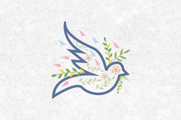 Bird Floral Design SVG
