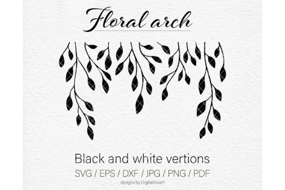 Floral Arch SVG: Branch, Leaves & Border Design