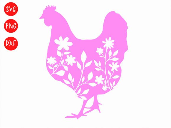 Floral Chicken SVG: Farm Charm, Embroidery-Ready