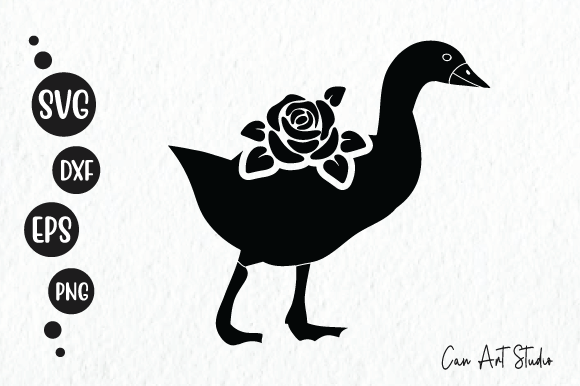 Floral Duck SVG, Duck Clipart