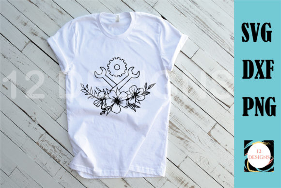 Floral Engineer Mechanic SVG