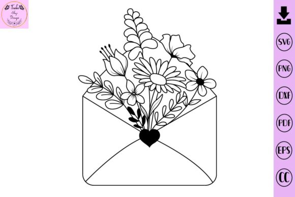 Floral Envelope SVG Flower SVG