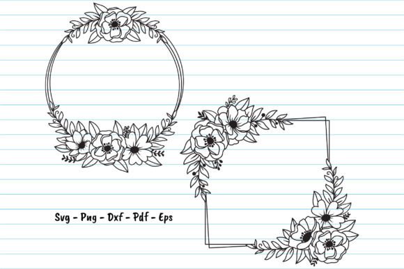 Floral Frame SVG Bundle, Flower Wedding