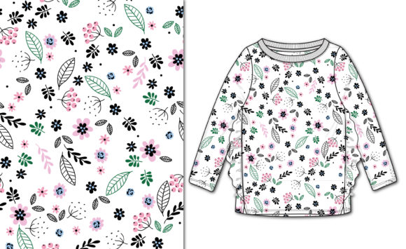 Floral, Leaves Seamless Vector Pattern