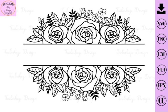 Floral Split SVG Floral Split Monogram