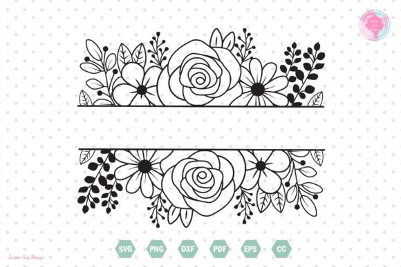 Floral Split SVG, Flower SVG