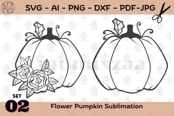 Floral with Pumpkin SVG