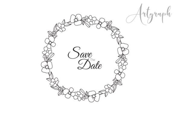 Floral Wreath SVG, Hand Drawn
