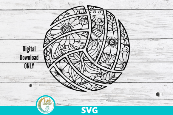 Floral Zendoodle Volleyball SVG