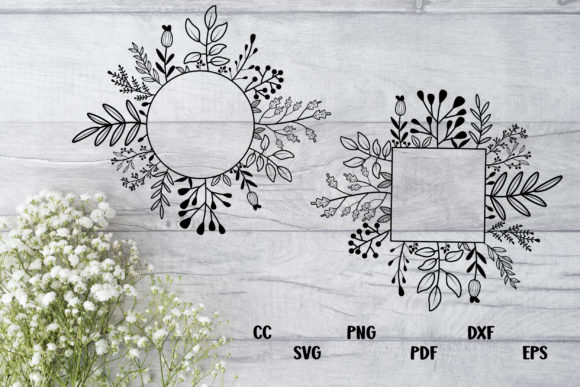 Flower Frame Floral Frame Bundle SVG