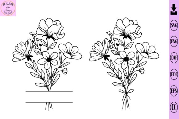 Flower SVG Monogram Floral Bouquet