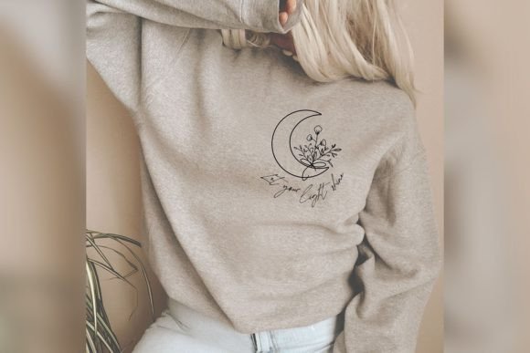 Let Your Light Shine Svg Floral Moon
