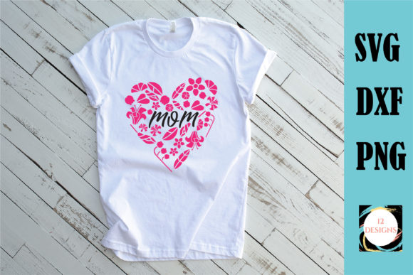 Mom in Floral Heart SVG