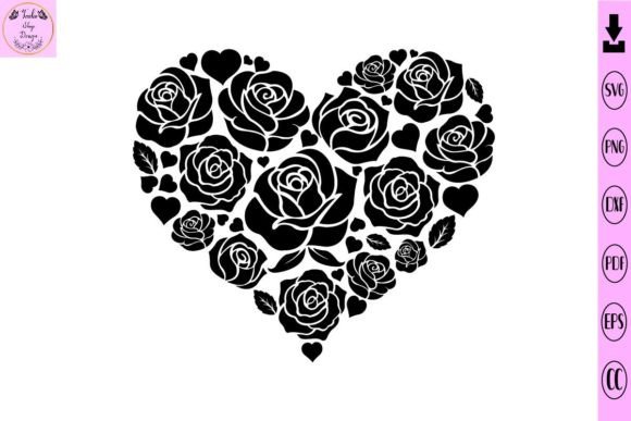 Rose SVG Flower Heart SVG