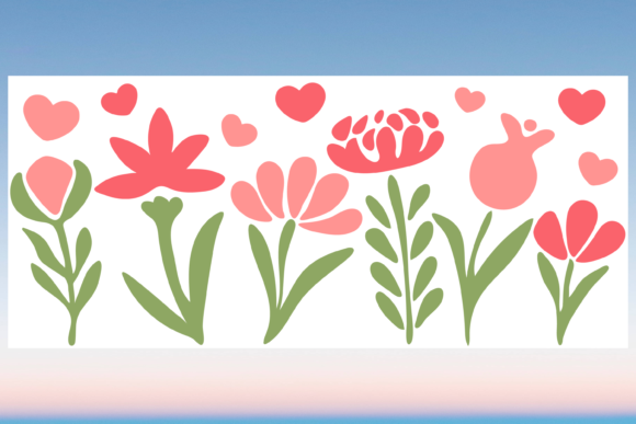 Spring Wildflowers Libbey Glass Wrap SVG