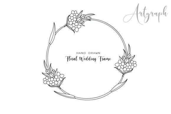 Wedding Floral Circular Frame SVG