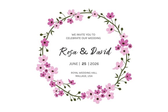 Wedding Floral Wreath SVG